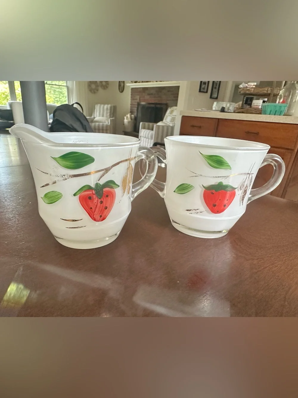 Bartlett-Collins strawberry creamer and sugar set